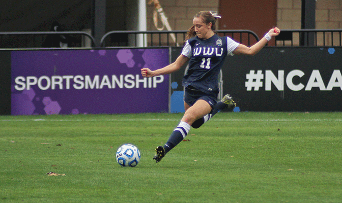 WWU senior Brina Sych created the Vikings' lone goal of the match, as she sent in the cross that Kristin Maris headed home in the final minute of regulation.